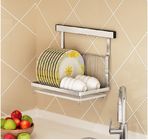 Kitchen Wall Mounted Kitchen Organizer Rack Dish Drying With Drilling